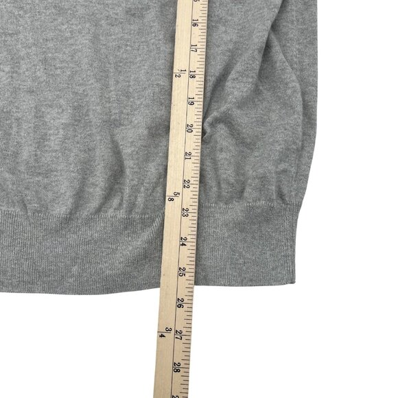 Gap Gray V-Neck Sweater With Orange & White Stripe 100% Cotton Size L - Picture 4 of 6